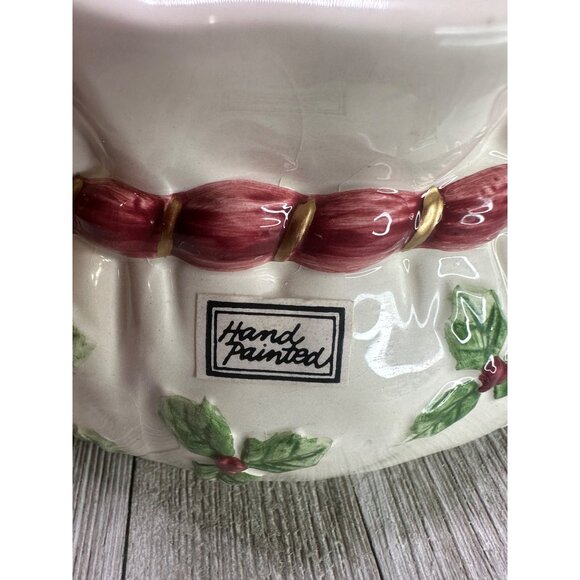 Vtg Fitz & Floyd Old World Santa Potpourri Bowl Candle Holiday Decor Set 2 - Picture 8 of 16